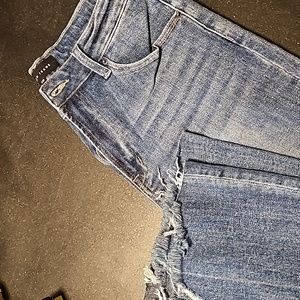 Risen Cropped Straight Leg Jeans frayed ends